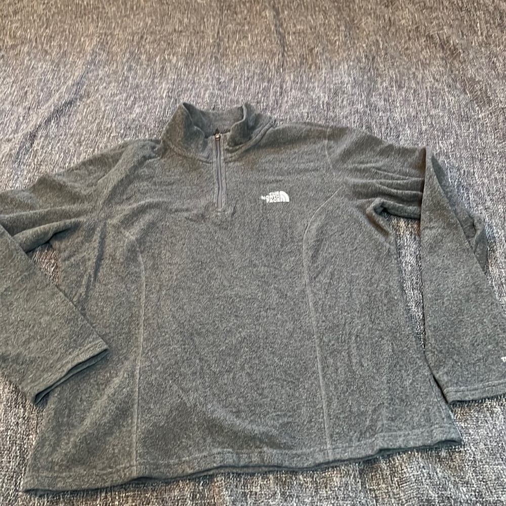 North Face medium grey 1/4 zip fleece jacket - Picture 1 of 5
